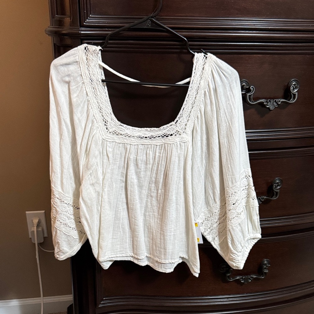 O'Neill Cream Lace Detail Blouse